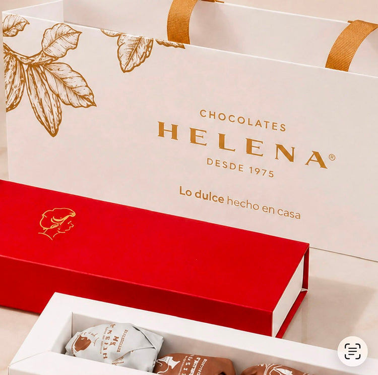 Elegant Helena Chocolatier gift box with premium Peruvian chocolates