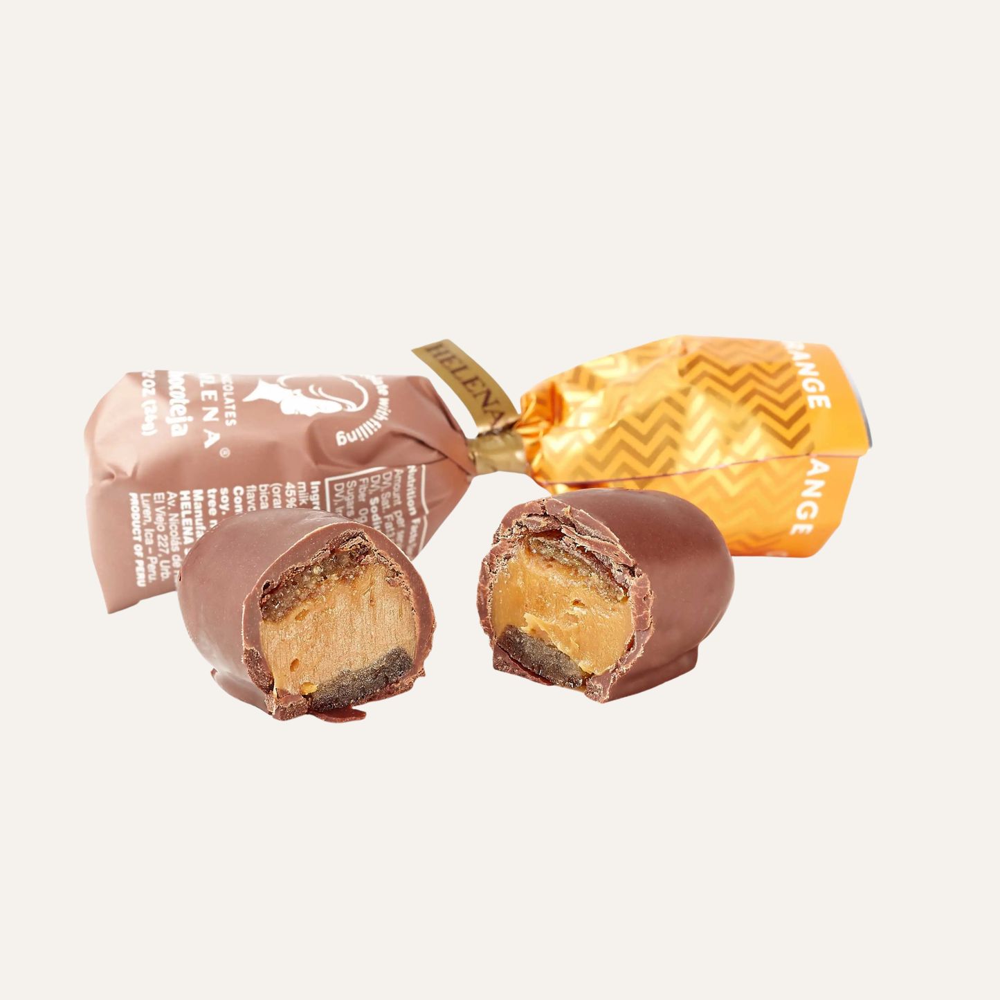 Single Orange Chocoteja Bonbon – Peruvian chocolate bonbon with orange filling