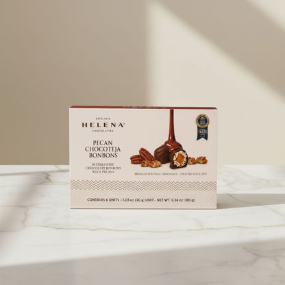 Pecan Chocoteja Bonbon 6-unit box with Helena Chocolatier wrapped bonbons