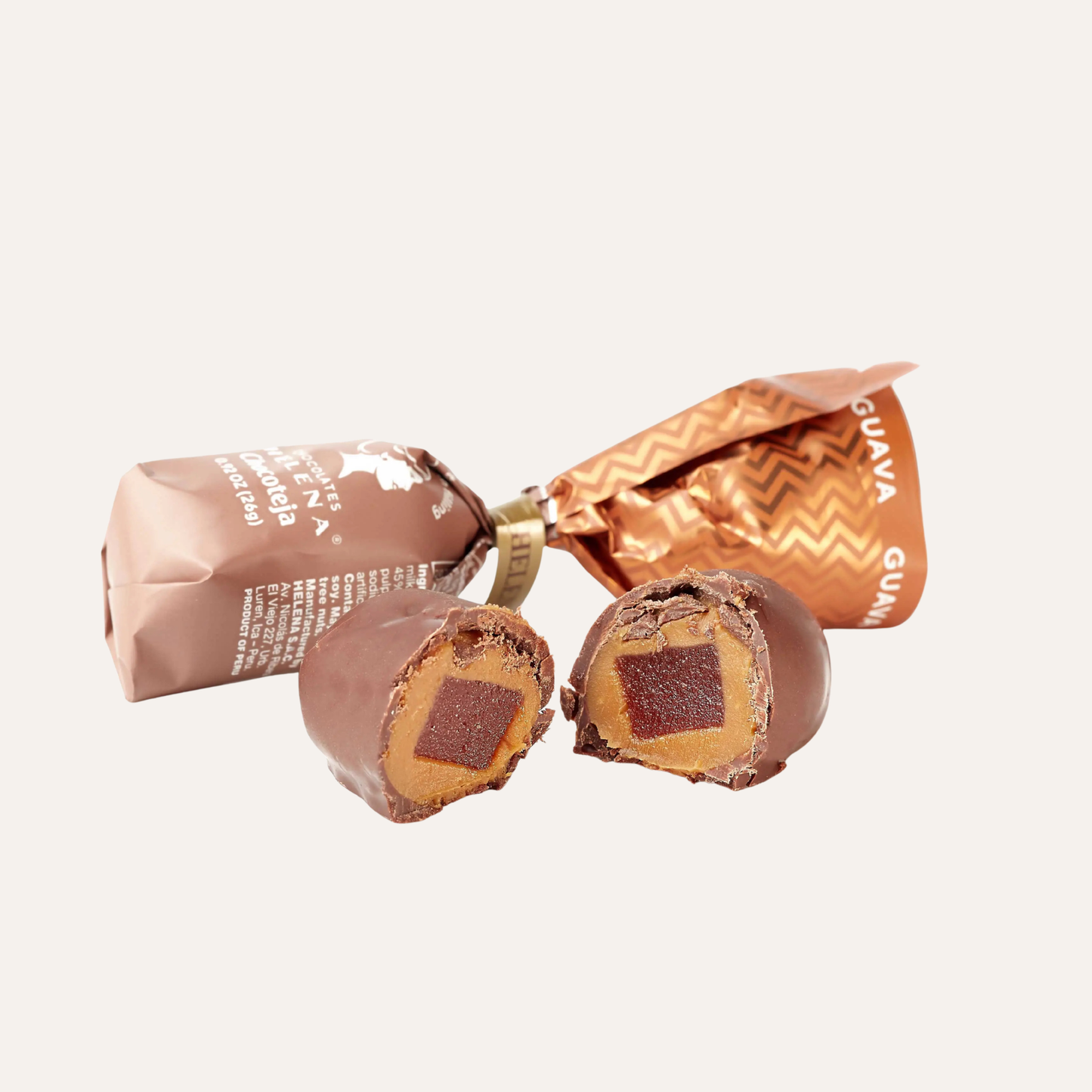 Single Guava Chocoteja Bonbon – Peruvian chocolate bonbon with guava filling