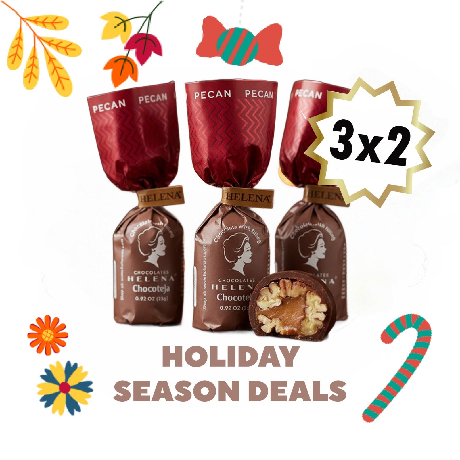 3x2 PECAN chocoteja bonbon | HOLIDAY SEASON DEALS
