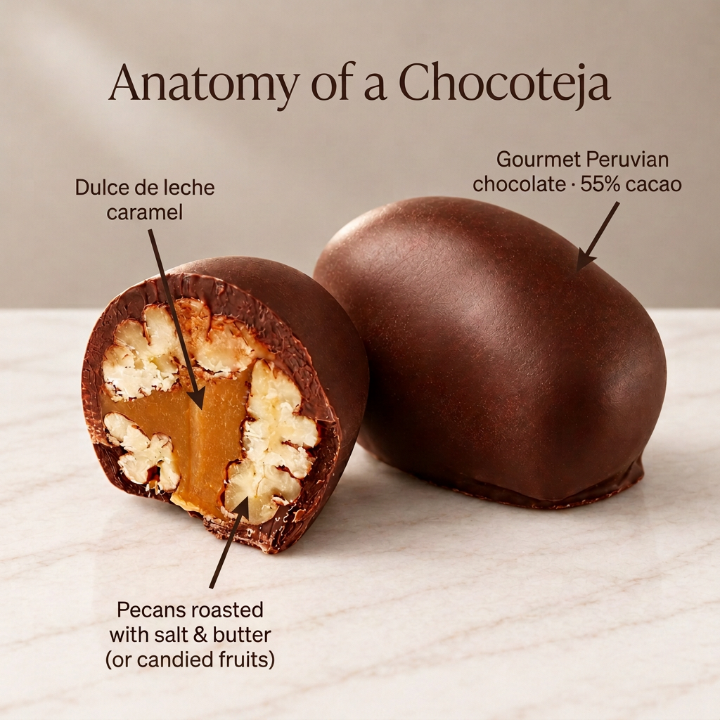 Anatomy of a Chocoteja con nota de rellenos alternativos