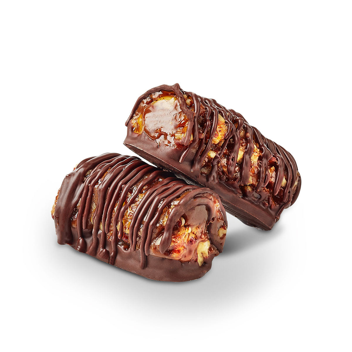 Peccanroll Caramel Crunch Toffee Rolls - Pecan-Encrusted, Chocolate-Smothered Delight | 45% Pure Cacao and Gluten Free