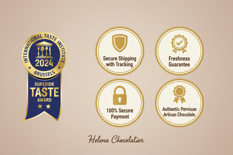 Trust badges Helena Chocolatier con sello ITI 2024